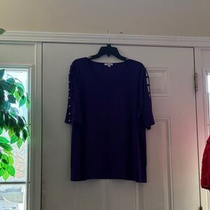 89th & Madison Deep Purple Short Sleeve Top